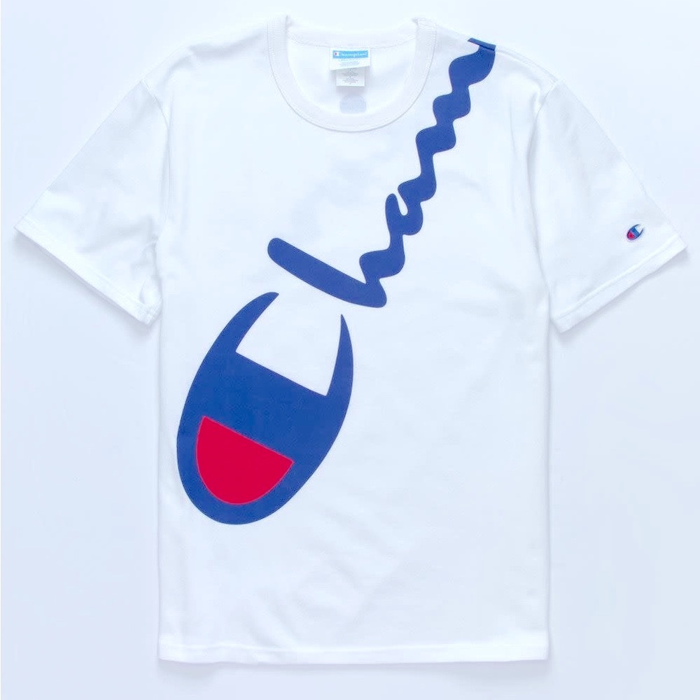 Heritage Shoulder Script Wrapped White Champion Tee Men’s Size M
